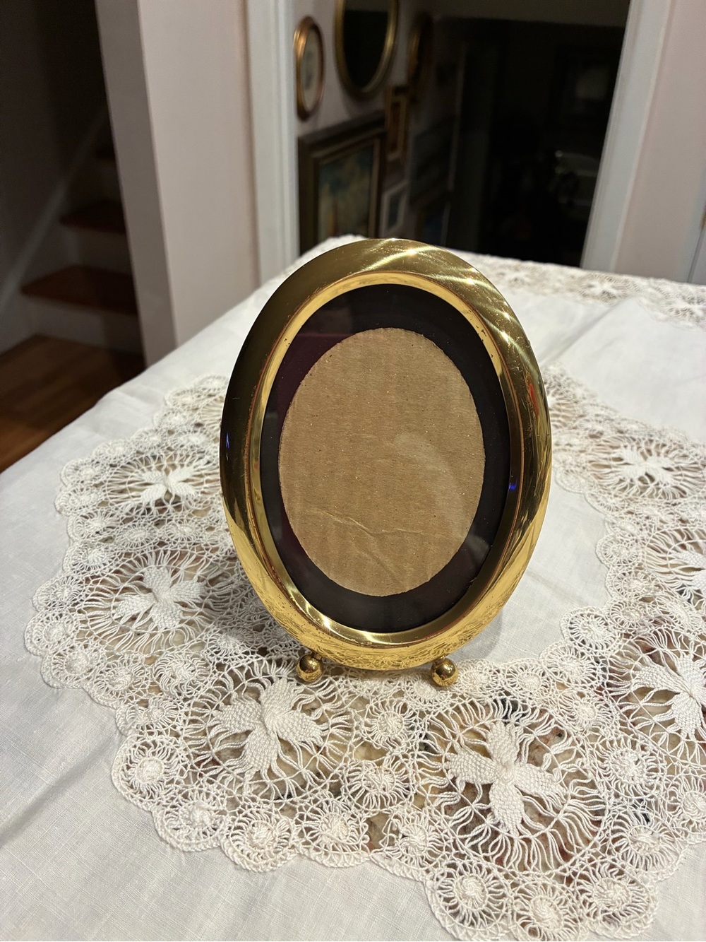 Vintage Oval Brass Picture Frame